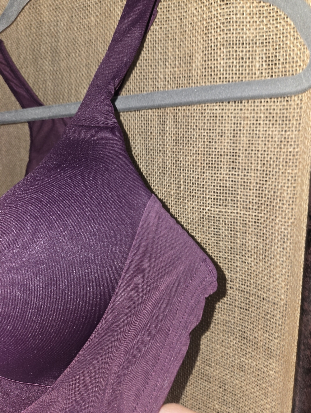 Women's Crane Plunge Racerback Wireless Bra - Plum Purple Medium 38B - 36C - Picture 2 of 6